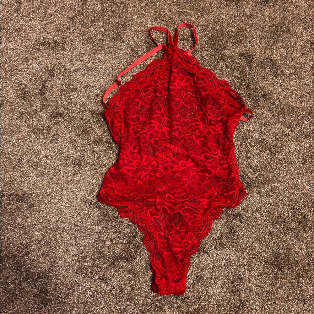 Dreamgirl Red Lace lingerie bodysuit